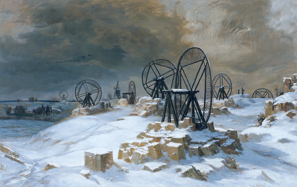 Pits at Gentilly in the Snow, 1879 od Leon Auguste Melle