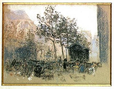Les Halles, 1893 (pastel na kartě) od Leon Augustin Lhermitte