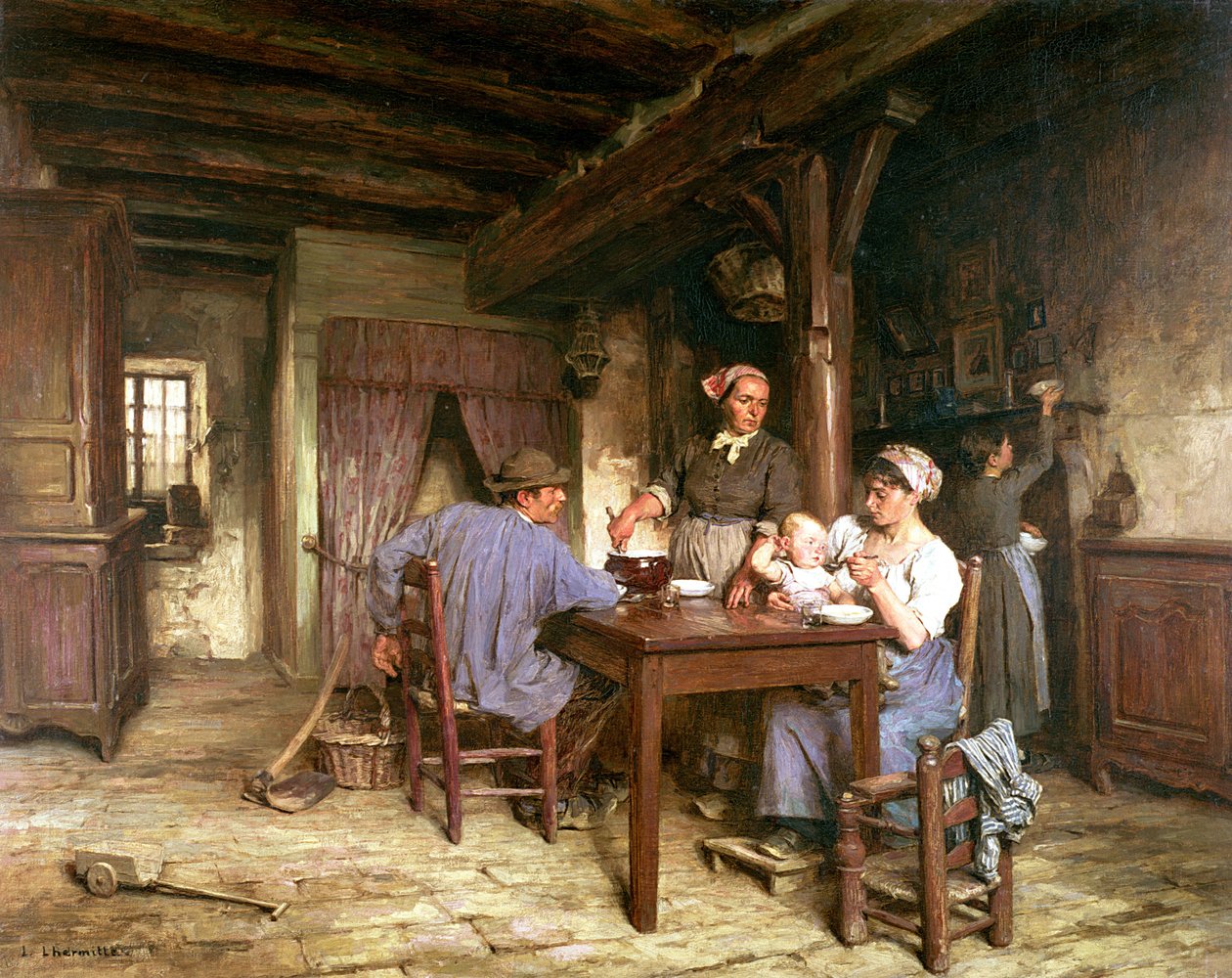 Polední jídlo, (podrobnosti viz 100400) od Leon Augustin Lhermitte