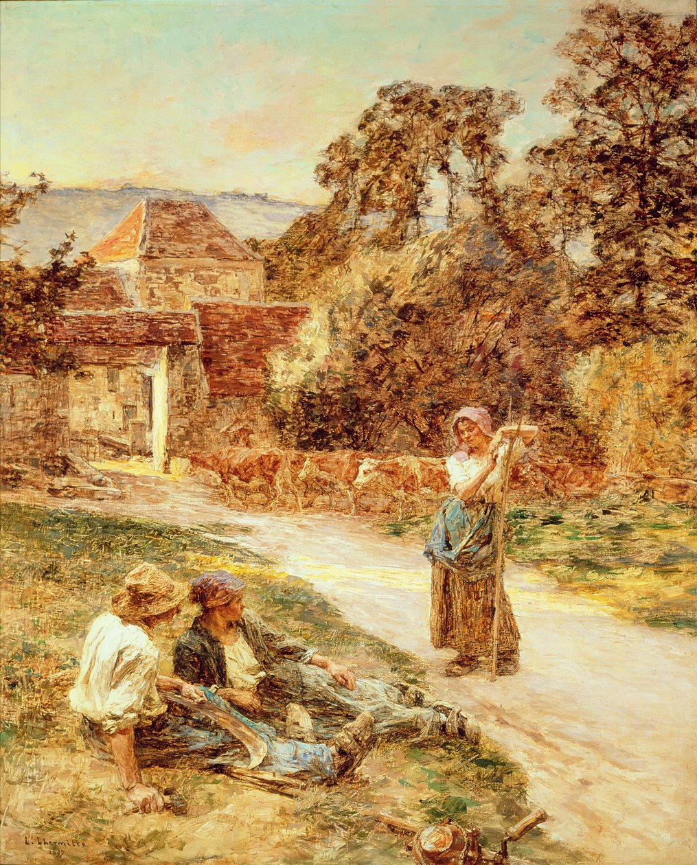 Západ slunce, Návrat dobytka, 1897 od Leon Augustin Lhermitte