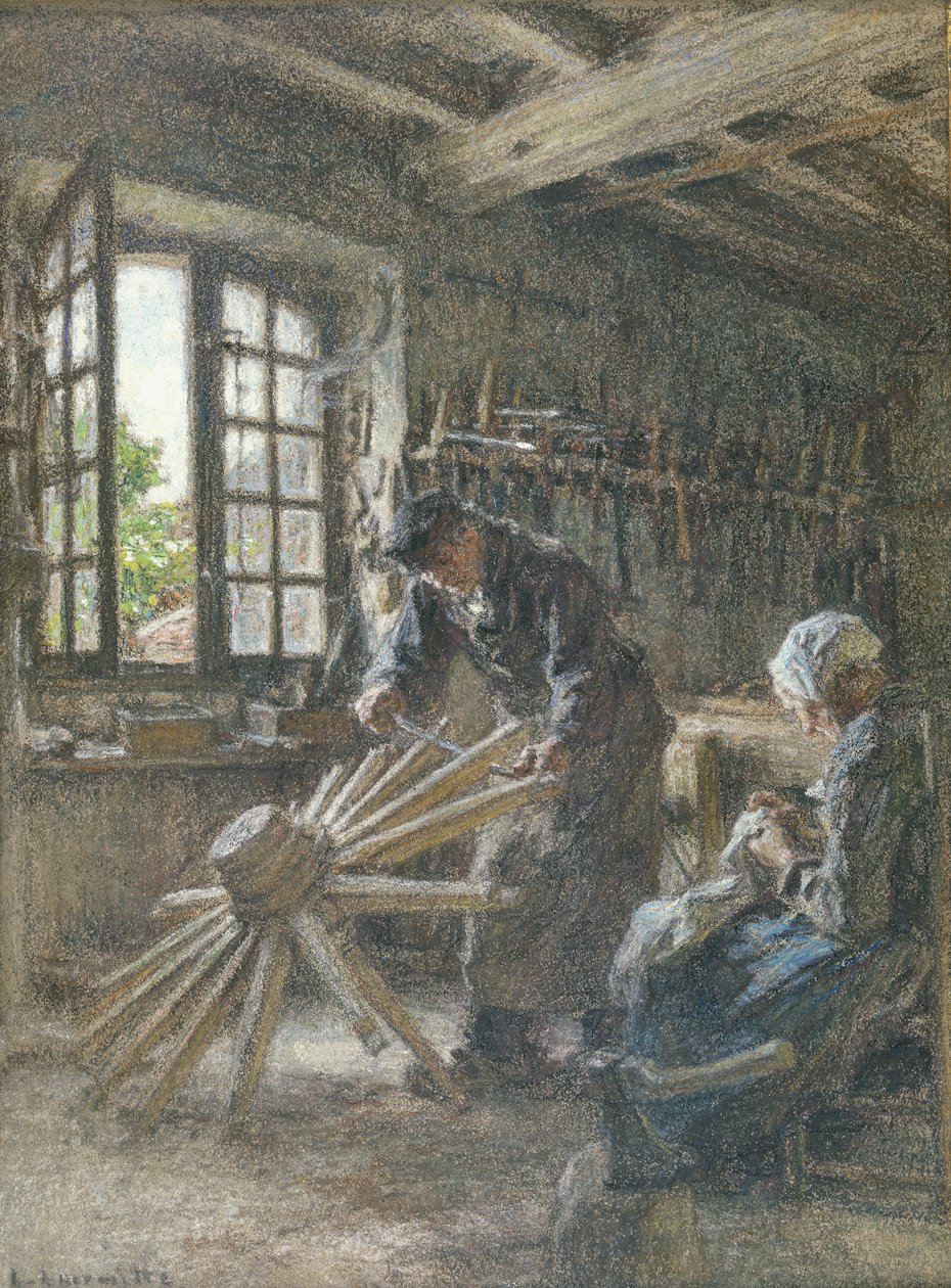 Starý kartář a jeho žena, 1897 (pastel na papíře) od Leon Augustin Lhermitte