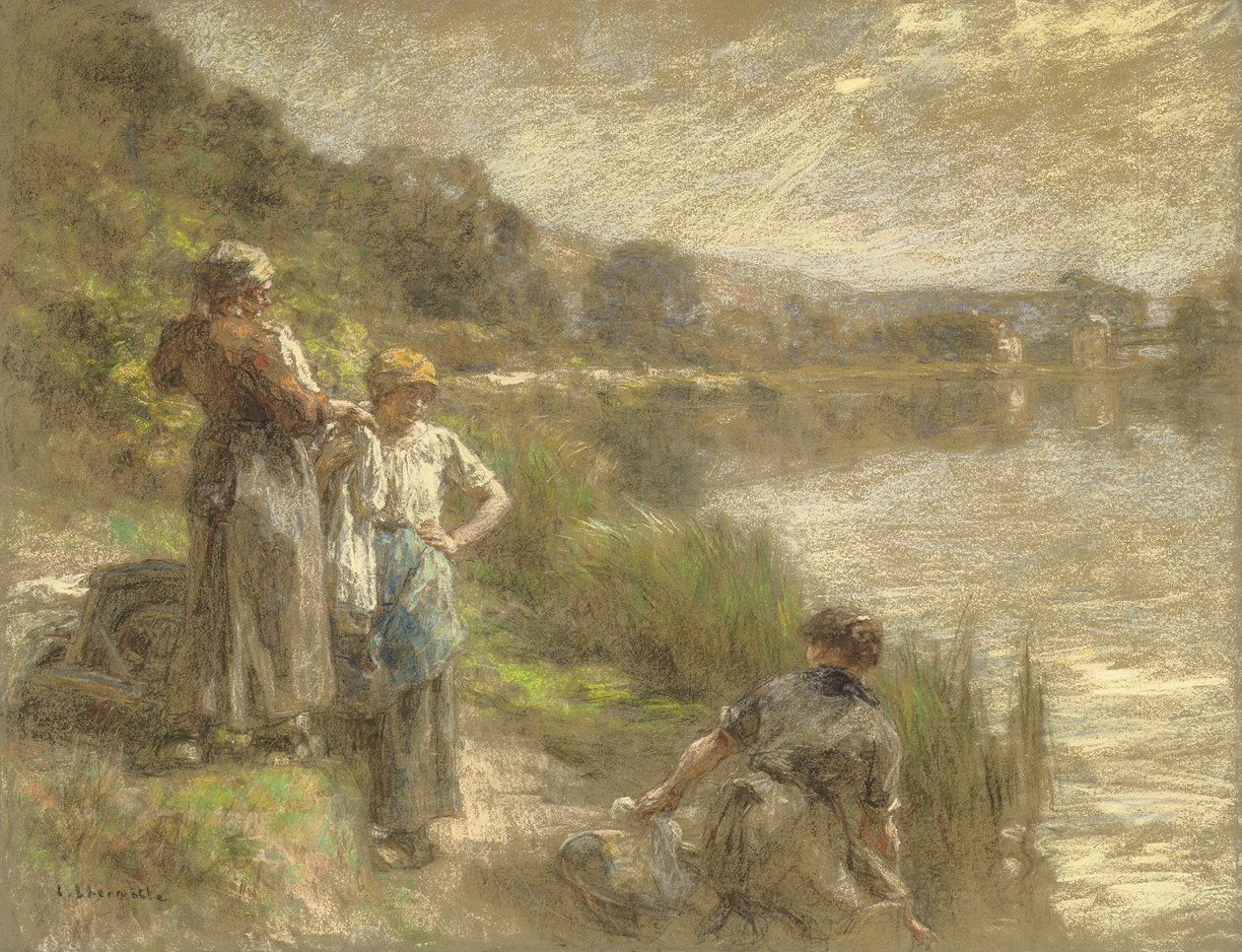 Tři pračky, kolem roku 1917 od Leon Augustin Lhermitte