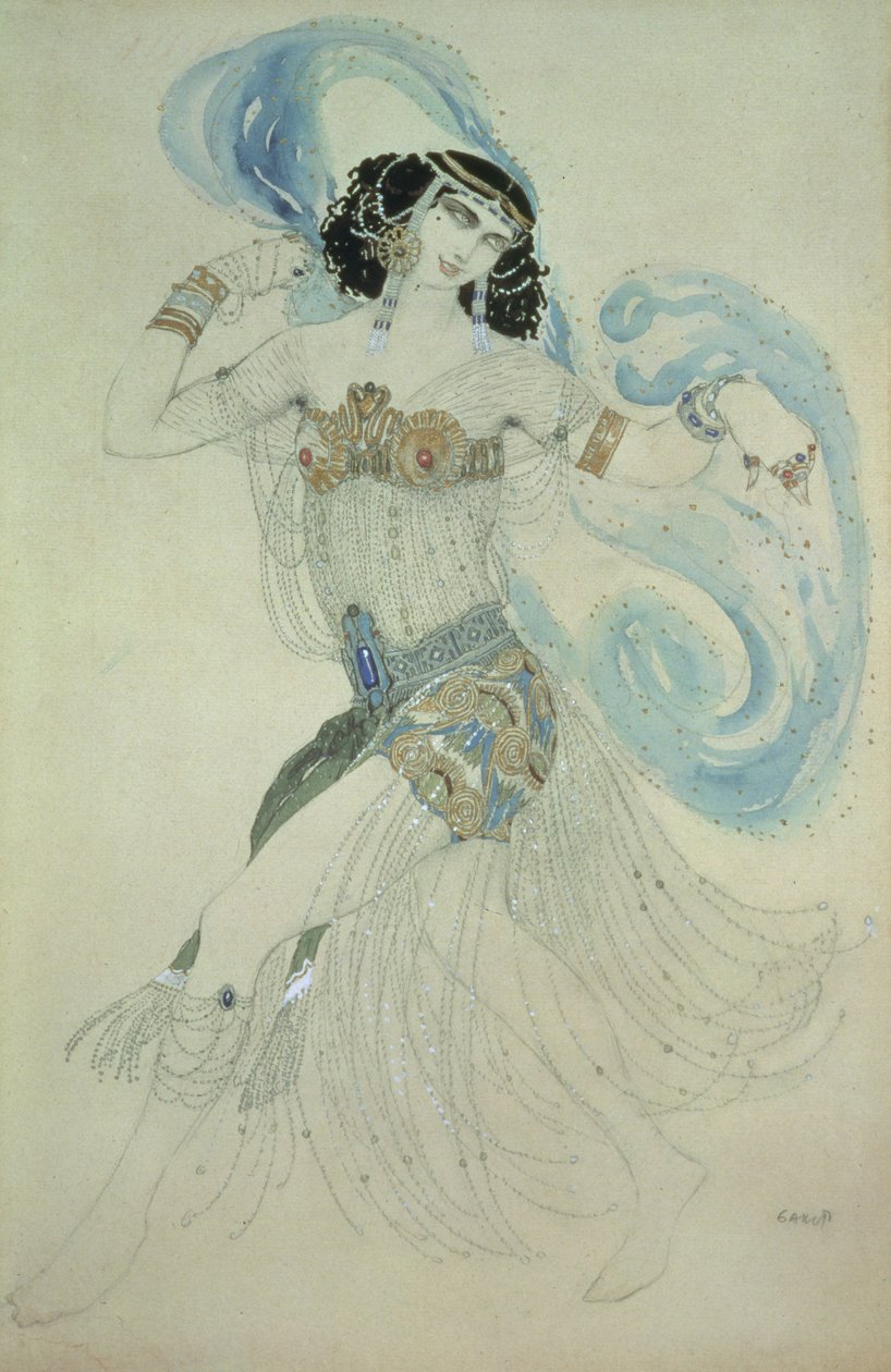 Kostýmní návrh pro Salome ve filmu Tanec sedmi závojů, 1909 od Leon Bakst