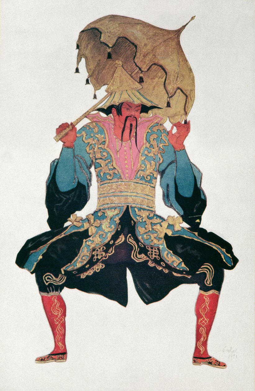 Kostýmní návrh pro Číňana, ze Šípkové Růženky, 1921 od Leon Bakst