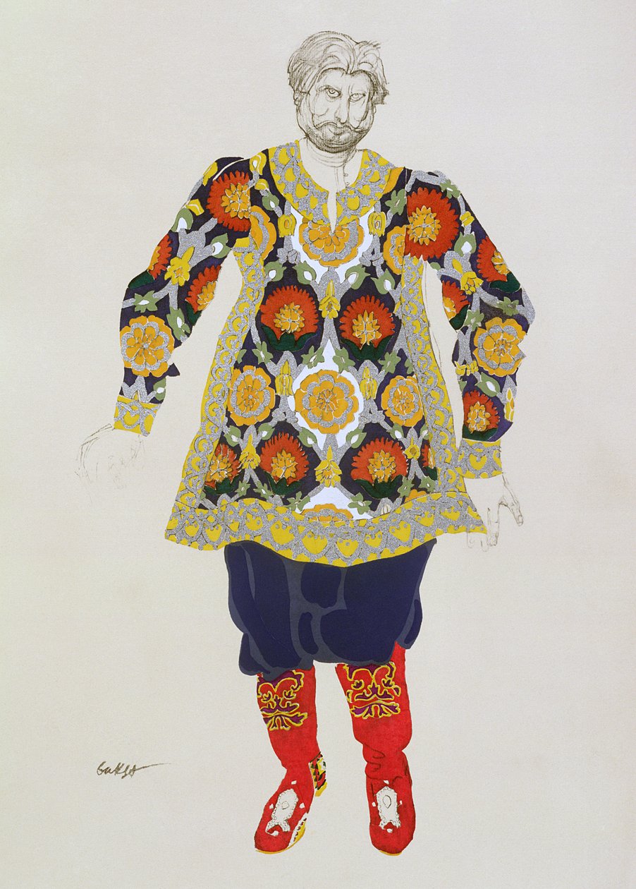 Návrh kostýmu pro muže, ze Sadka, 1917 od Leon Bakst