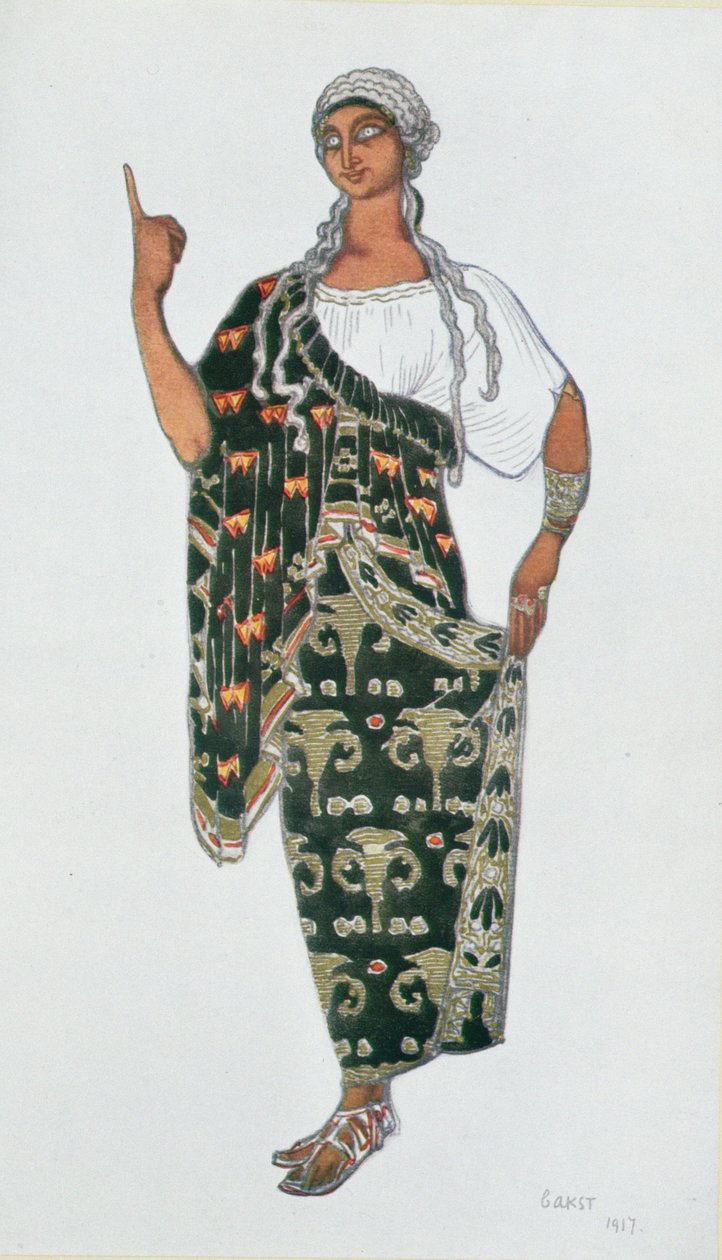Kostýmní návrh od Phedre, 1917 od Leon Bakst
