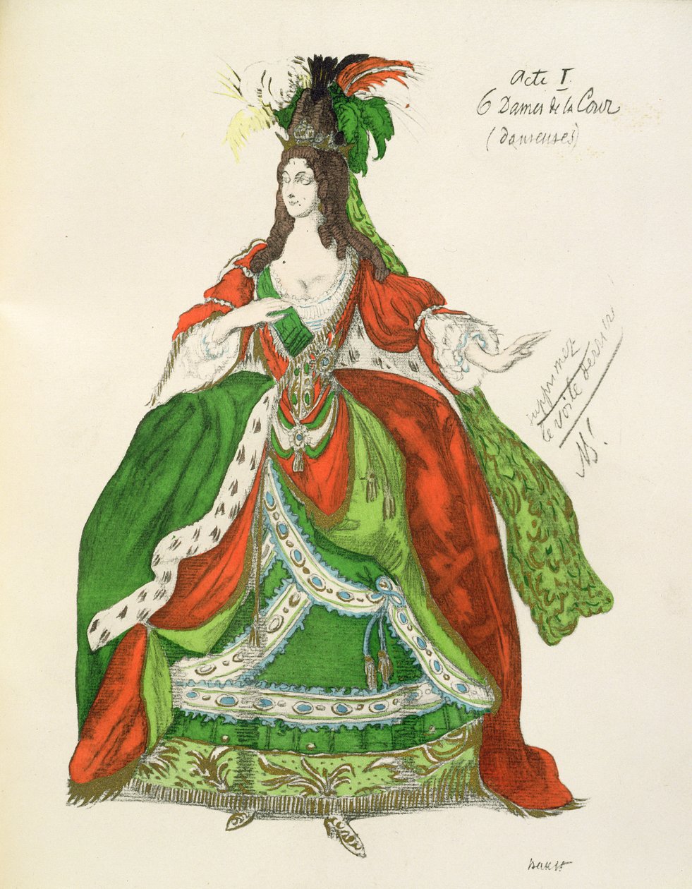 Kostým pro dvořanku a tanečnici, ze Šípkové Růženky, 1921 od Leon Bakst