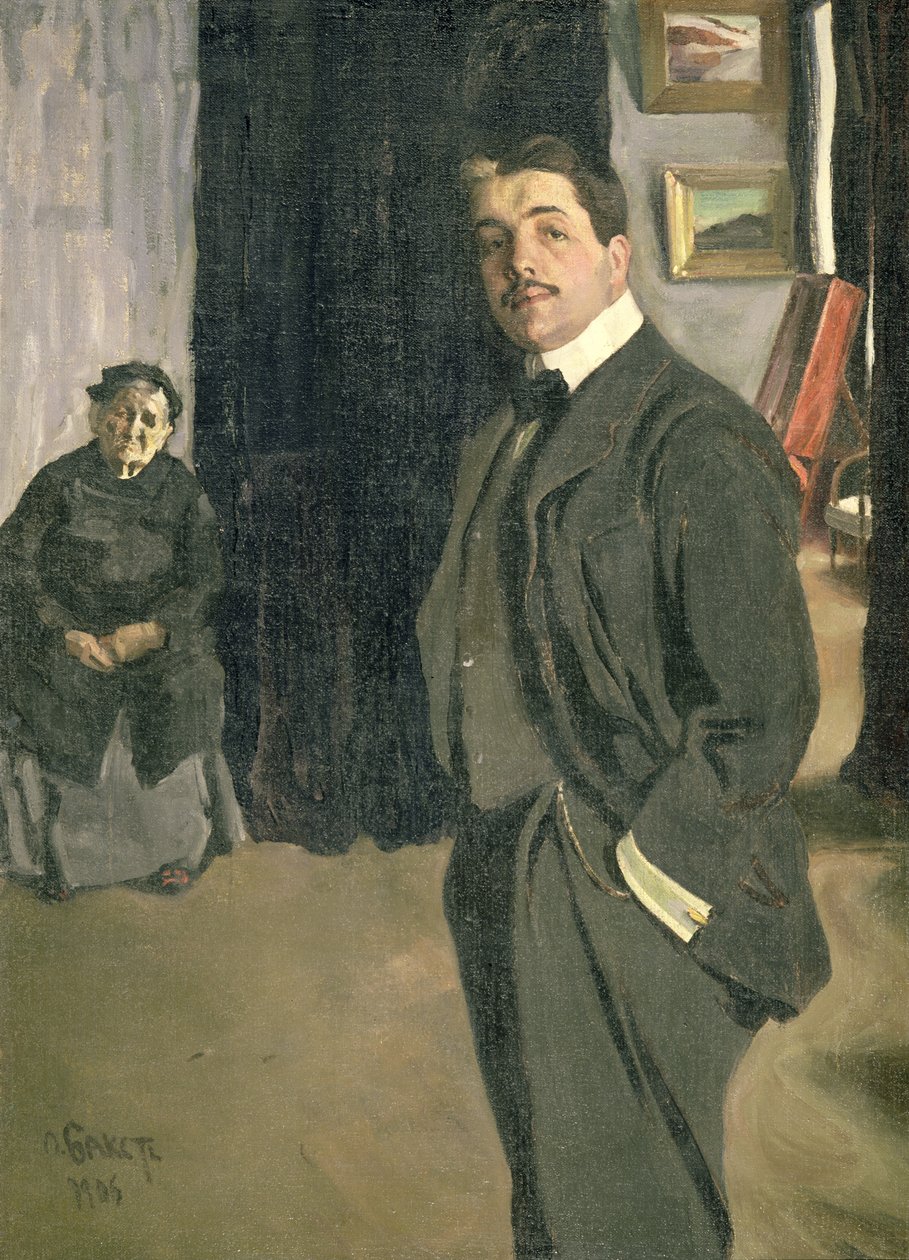 Portrét Sergeje Pavloviče Diaghileva (1872-1929) se svou sestrou, 1906 od Leon Bakst