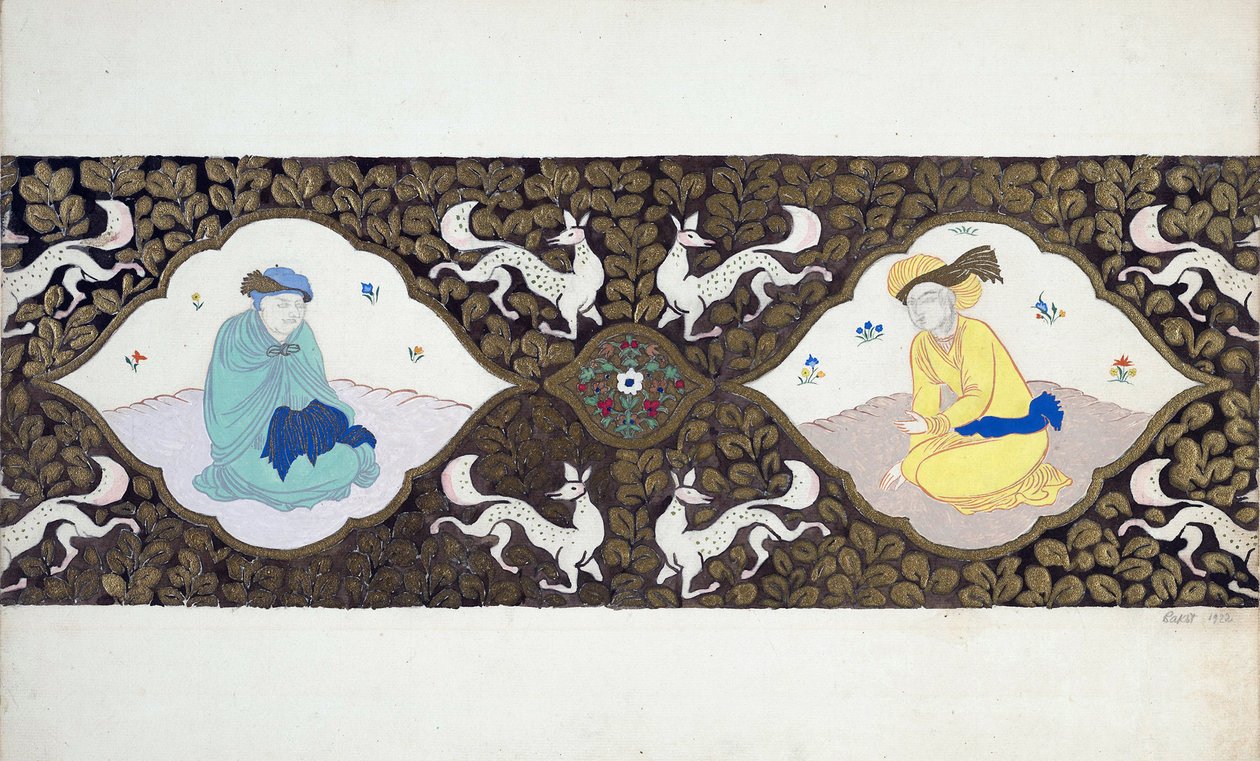 Přípravný návrh k baletu "Ištar" Bohuslava Martinů, 1922 od Leon Bakst