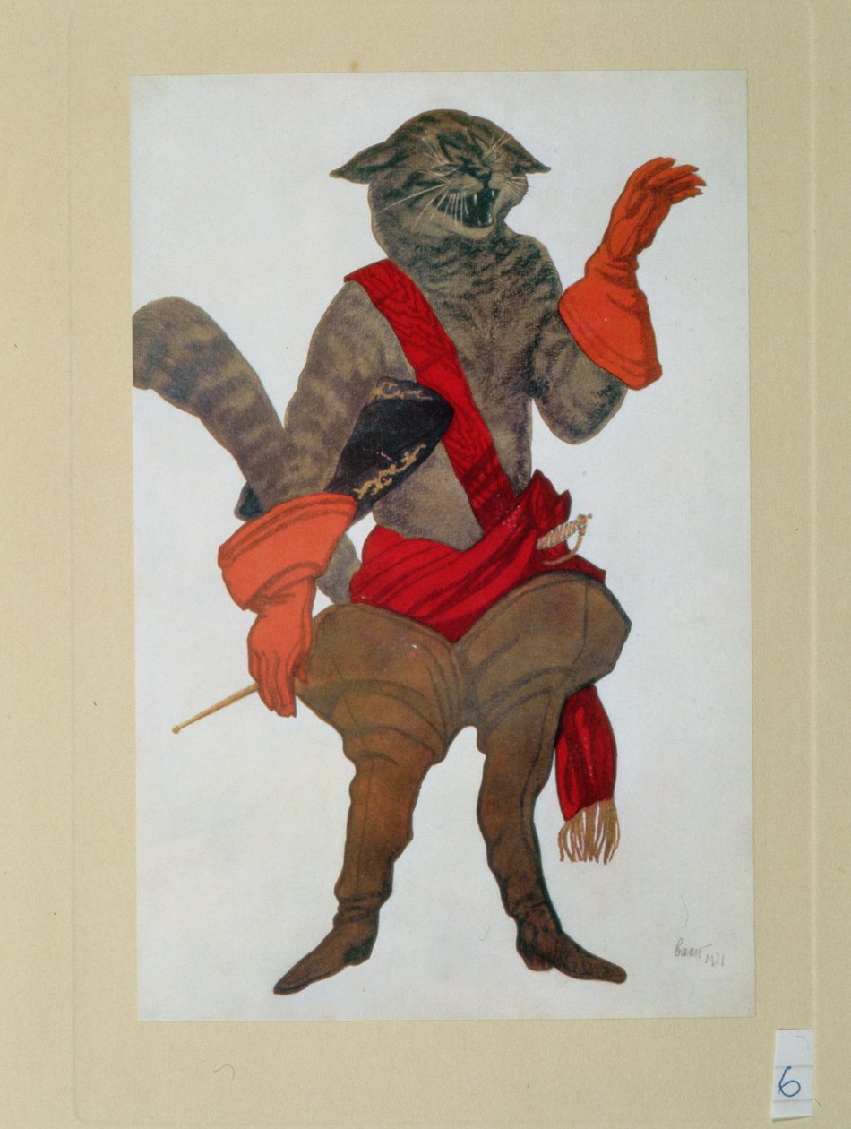 Kocour v botách, ze Šípkové Růženky, 1921 od Leon Bakst