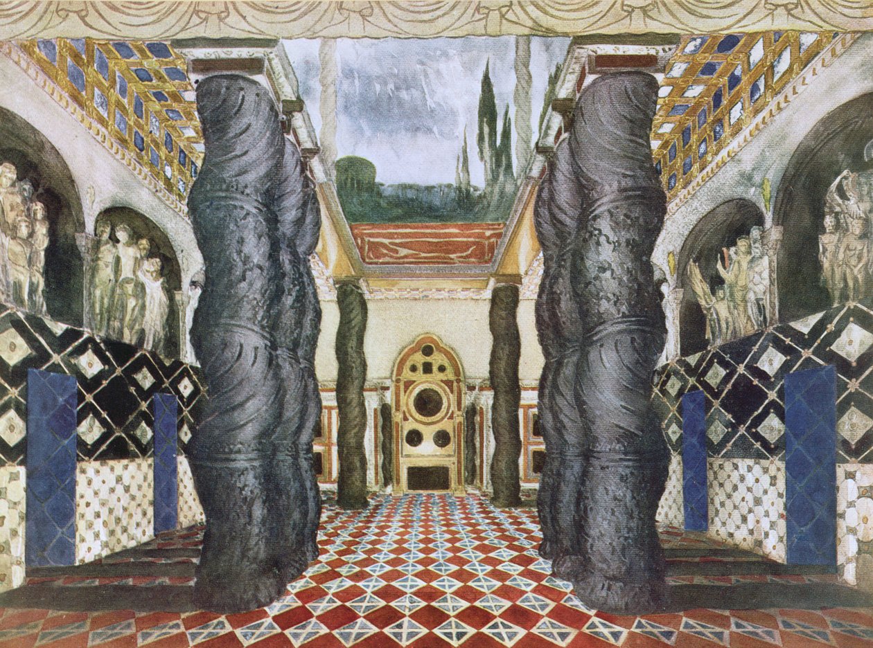 Scenérie pro Císařský palác, od Mučedníka svatého Šebestiána, cca 1911-22 od Leon Bakst