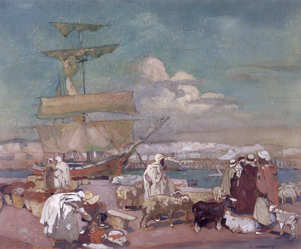 Přístav Alžír, kolem roku 1900 od Leon Cauvy