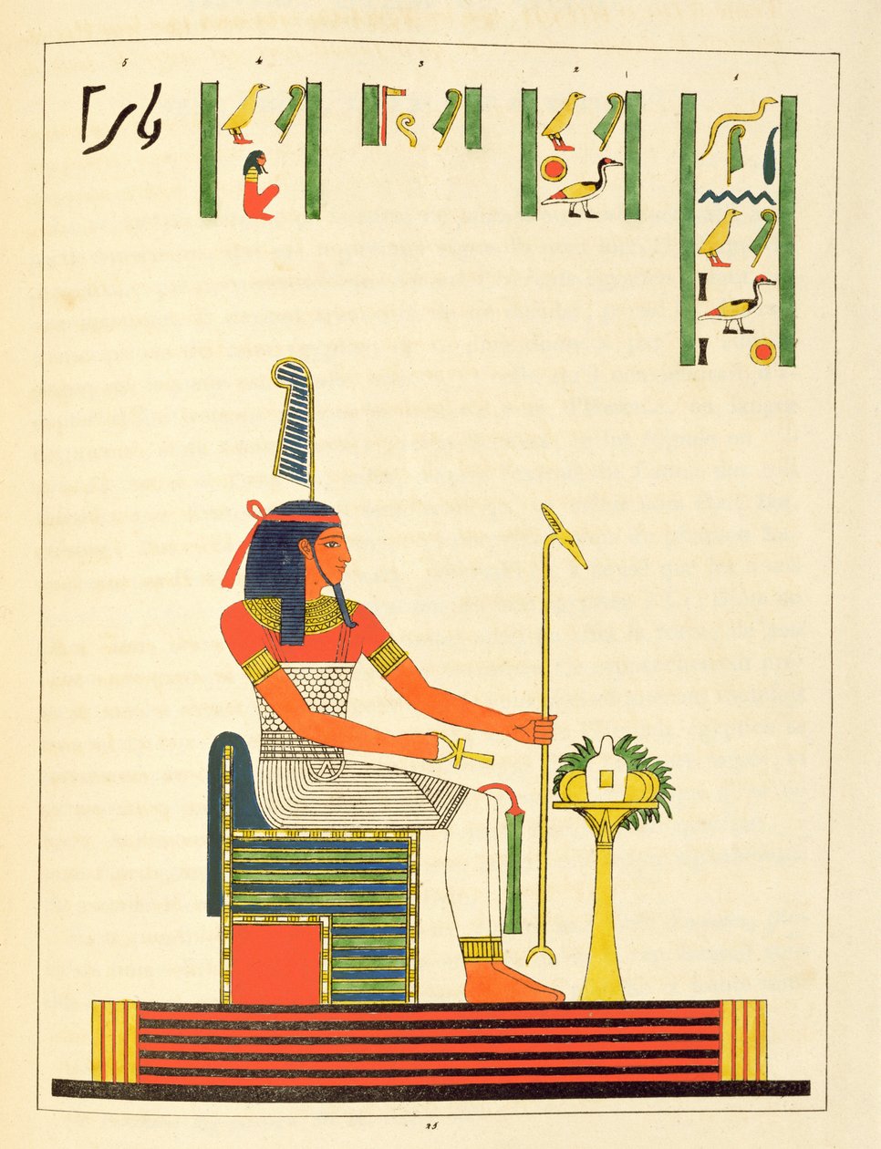 Bůh Shu, ilustrace z egyptského Pantheonu: kolekce des personnages mythologiques de lAncienne Egypte od Jean-Francoise Champolliona, vydaná 1823-25 od Leon Jean Joseph Dubois