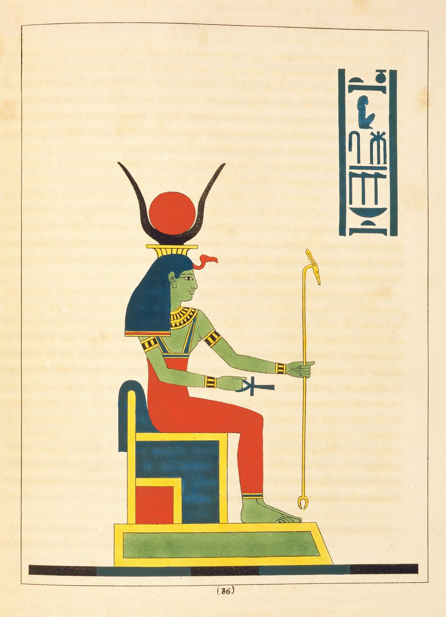 Bohyně Nut, ilustrace z egyptského Pantheonu: sbírka des personnages mythologiques de lAncienne Egypte od Jean-Francoise Champolliona, vydaná 1823-25 od Leon Jean Joseph Dubois