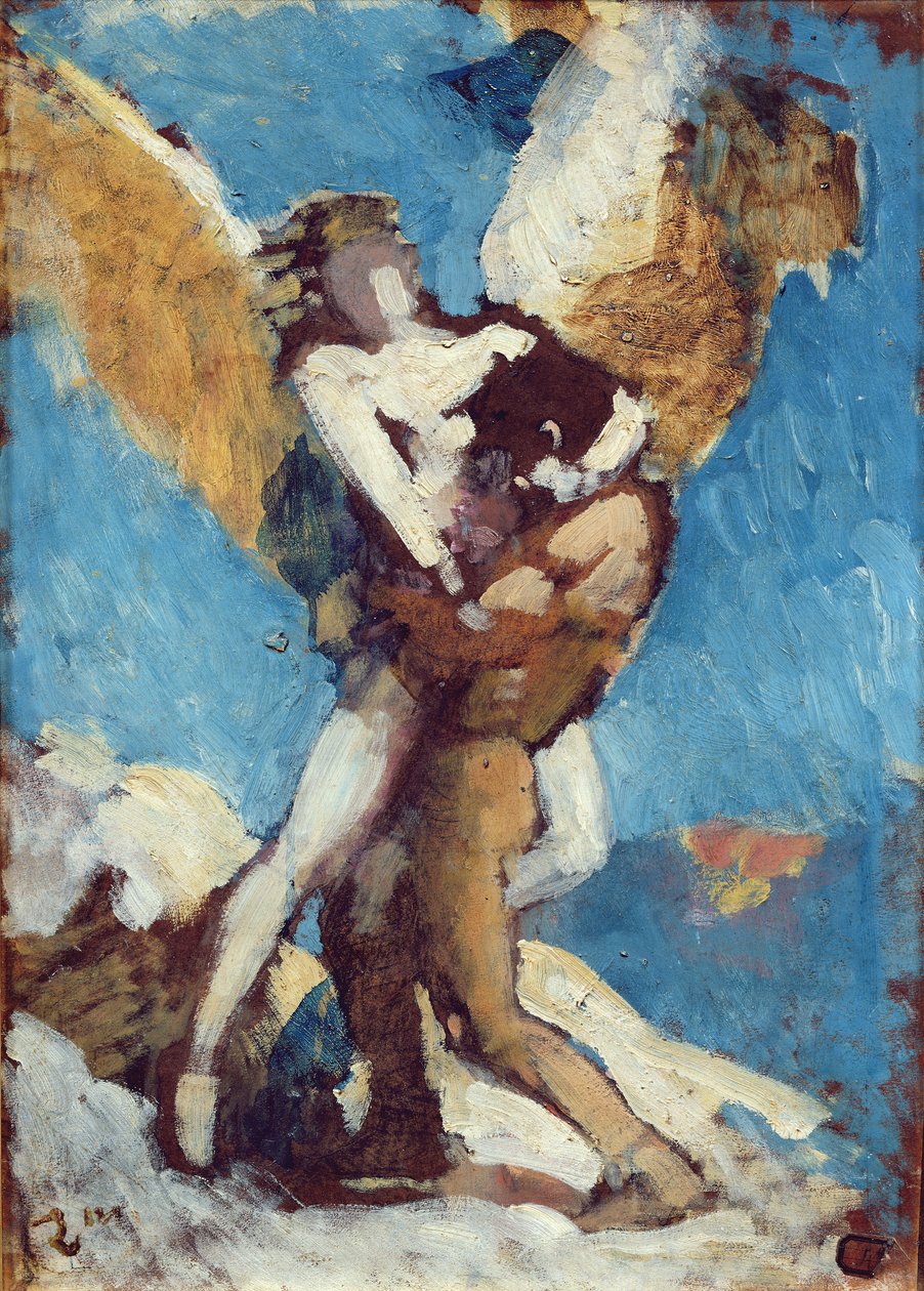 Jákob zápasí s andělem, asi 1876 od Leon Joseph Florentin Bonnat