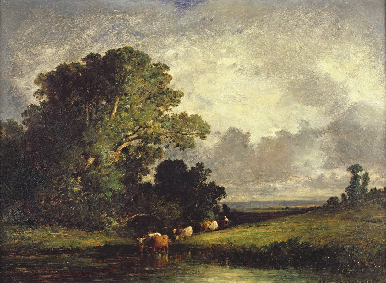 The Watering Place, Fontainebleau od Leon Victor Dupre
