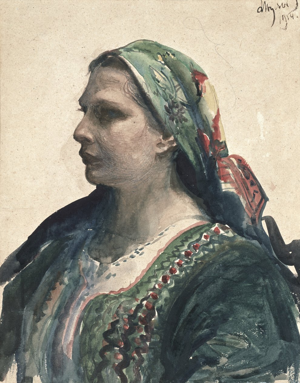 Žena v krakovském korzetu, 1914 od Leon Wyczolkowski