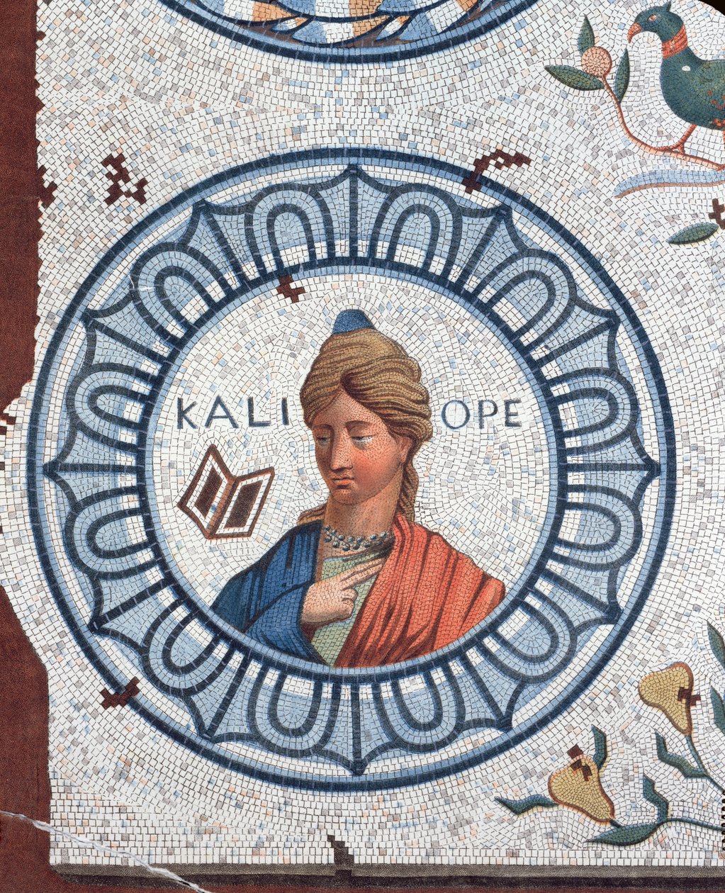 Kalliopa, múza výmluvnosti a epické poezie (barevná rytina) od Leon de Laborde