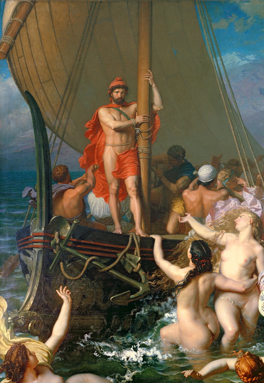 Odysseus a sirény (detail 154170) od Leon Auguste Adolphe Belly