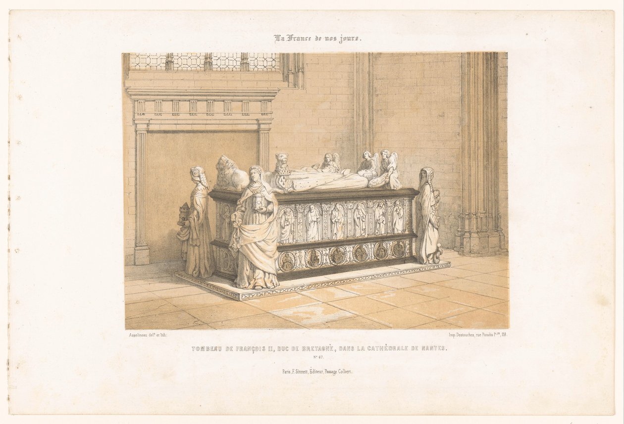 Hrob Françoise II Bretaňského v Nantes Katedrála Tombeau de François II, duc de Bretagne, dans la cathédrale de Nantes (titul na předmětu) Současná Francie (název série) La France de nos jours (název série na objektu) od Leon Auguste Asselineau