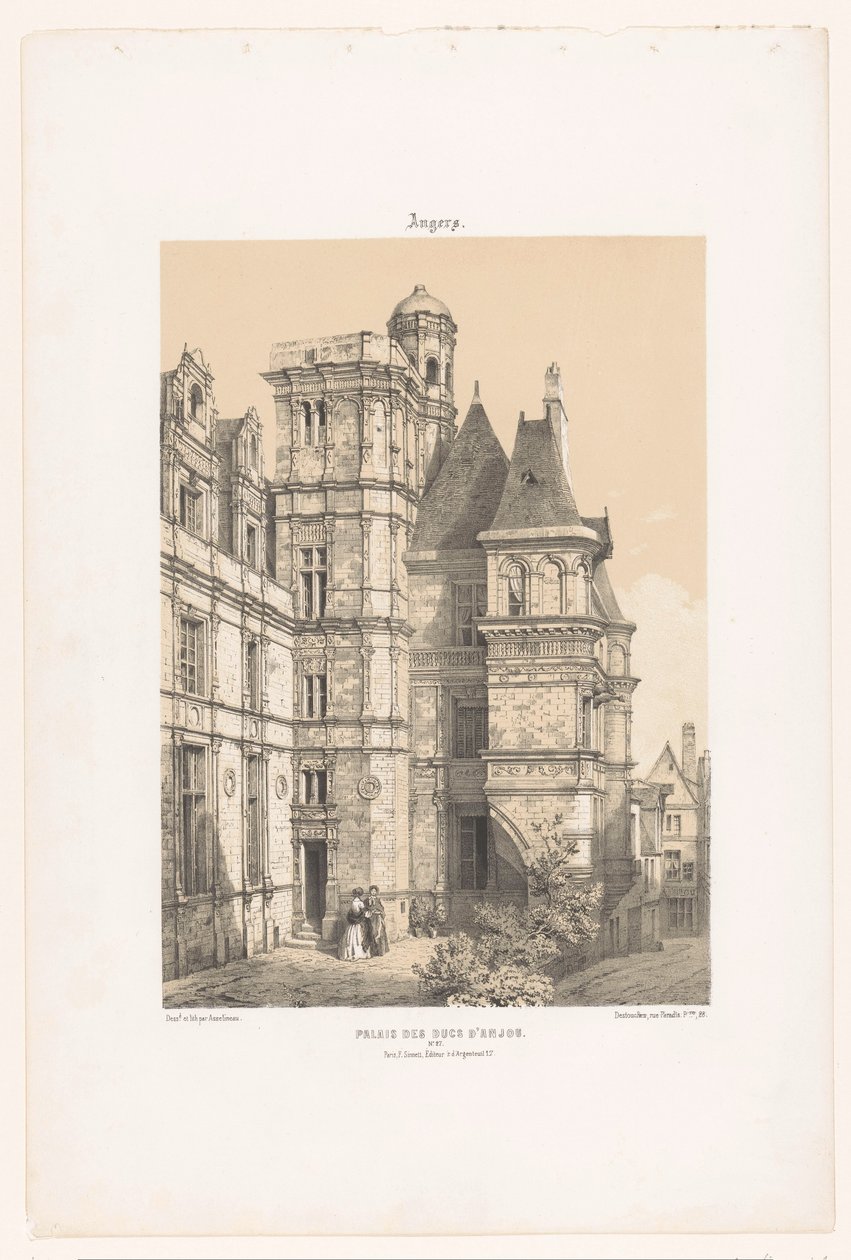 Pohled na část hradu Angers Hněvy. Palais des ducs d