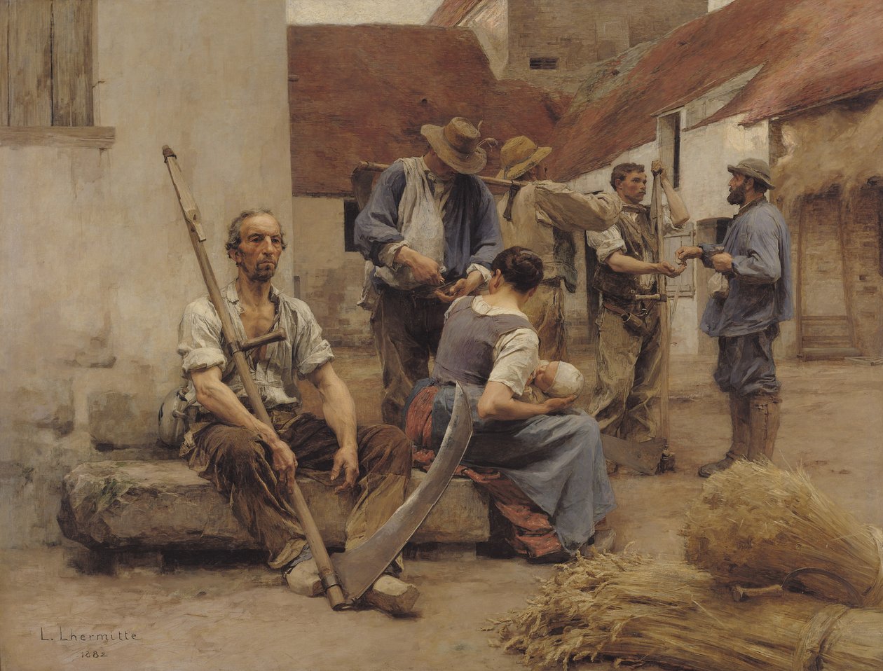 Paying the Harvesters, 1882 od Leon Augustin Lhermitte