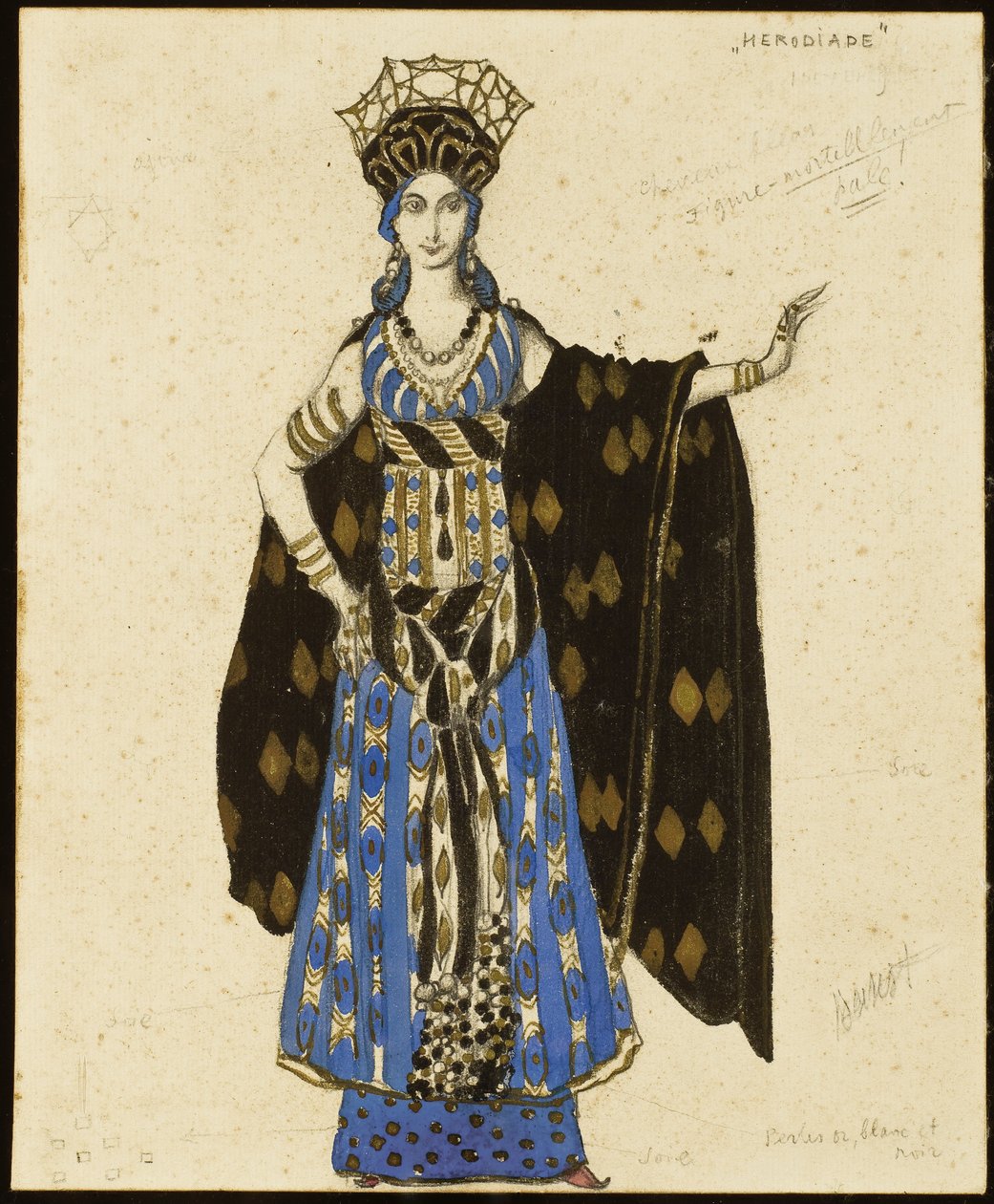 Kostýmní návrh pro "Salome": Herodias od Leon Bakst
