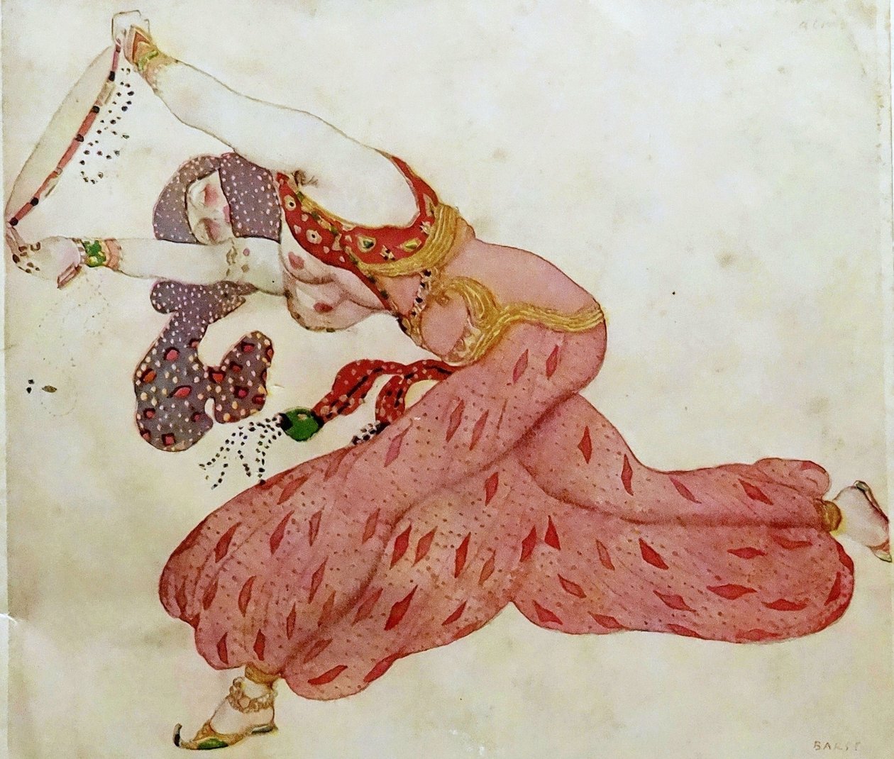 Almee. Návrh kostýmů pro balet Šeherezáda od N. Rimského-Korsakova, 1910 od Leon Bakst