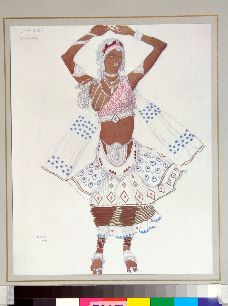 Ballets russes: ""bayadere"" Kostým navrhl Leon Bakst (1866-1924) pro balet ""The Blue God"" Michela Fokina od Leon Bakst