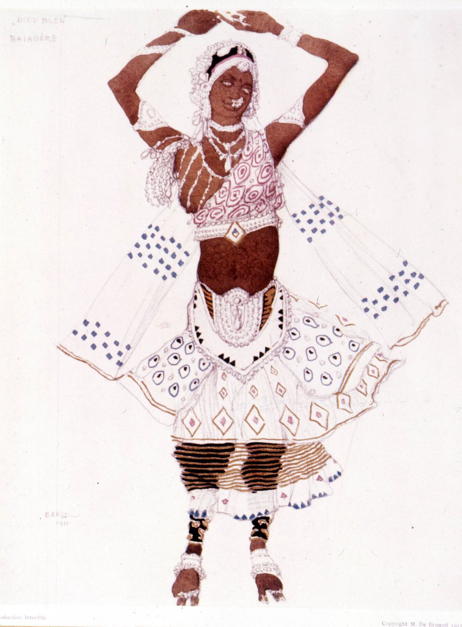 Kostým Bayadre vytvořil Léon Bakst pro „The Blue God“ od Reynalda Hahna (1875 - 1947) od Leon Bakst