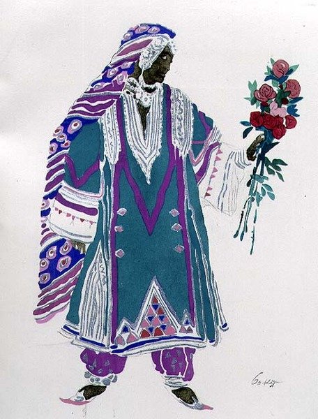 Kostýmní návrh (akvarel na papíře) od Leon Bakst
