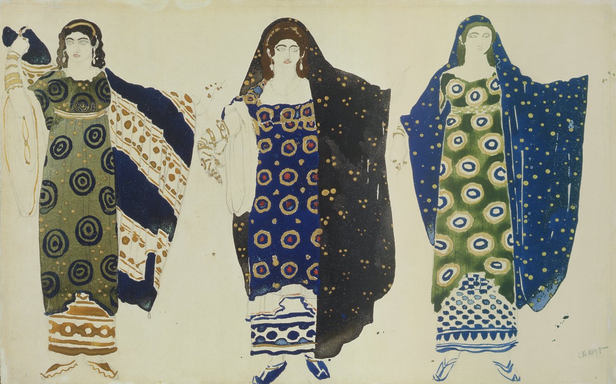 Kostýmní návrh pro Oidipa v Colonu od Sofokla, 1904 (wc na papíře) od Leon Bakst
