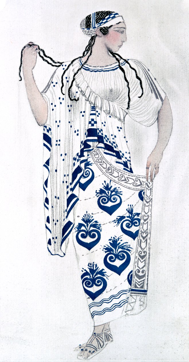 Kostýmní návrh pro Idu Rubinstein jako Helenu v baletu Helena ze Sparty, 1912 od Leon Bakst