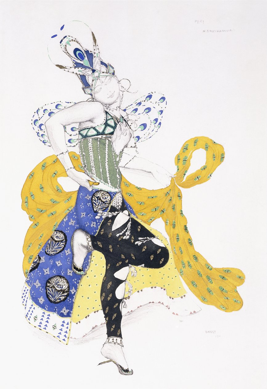 Kostýmní návrh pro Madame Trouchanova v "La Peri", 1911 od Leon Bakst