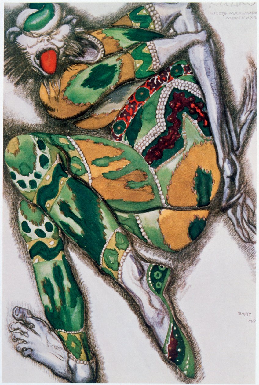 Kostýmní návrh pro Seefenfel, od Sadko, 1917 od Leon Bakst