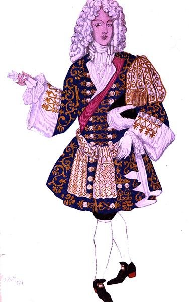Kostýmní návrh pro The English Bridegroom od Sleeping Beauty od Leon Bakst