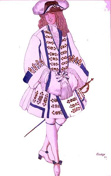 Kostýmní návrh pro The Flamish Bridegroom od Spící Růženky od Leon Bakst