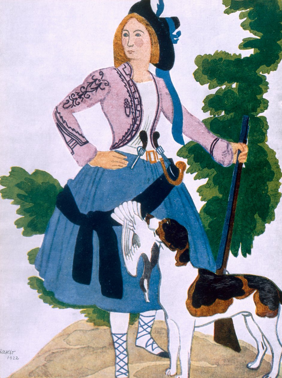 Kostýmní návrh pro The Huntress, 1922 od Leon Bakst