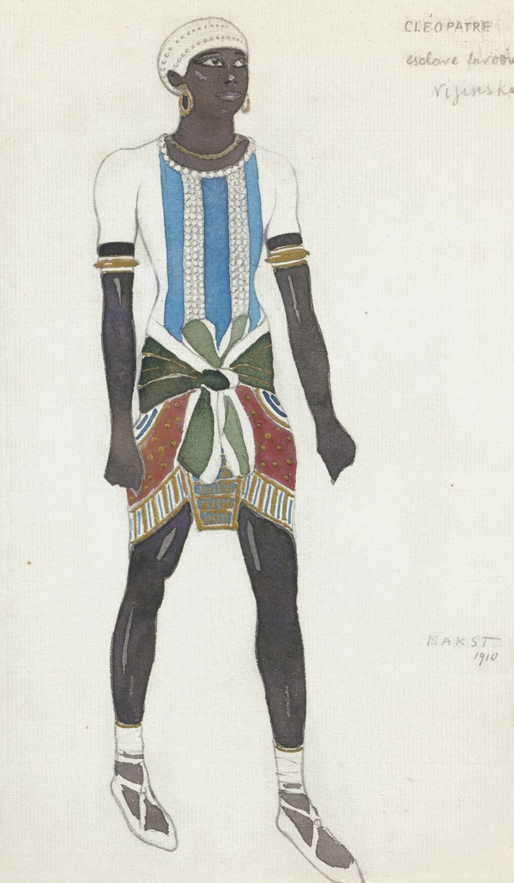 Kostýmní návrh pro Václava Nižinského v baletu Kleopatra od A. Arenského, 1910 od Leon Bakst