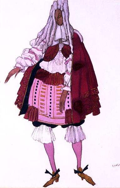 Kostýmní návrh pro Dvořana na křtu od Šípkové Růženky od Leon Bakst