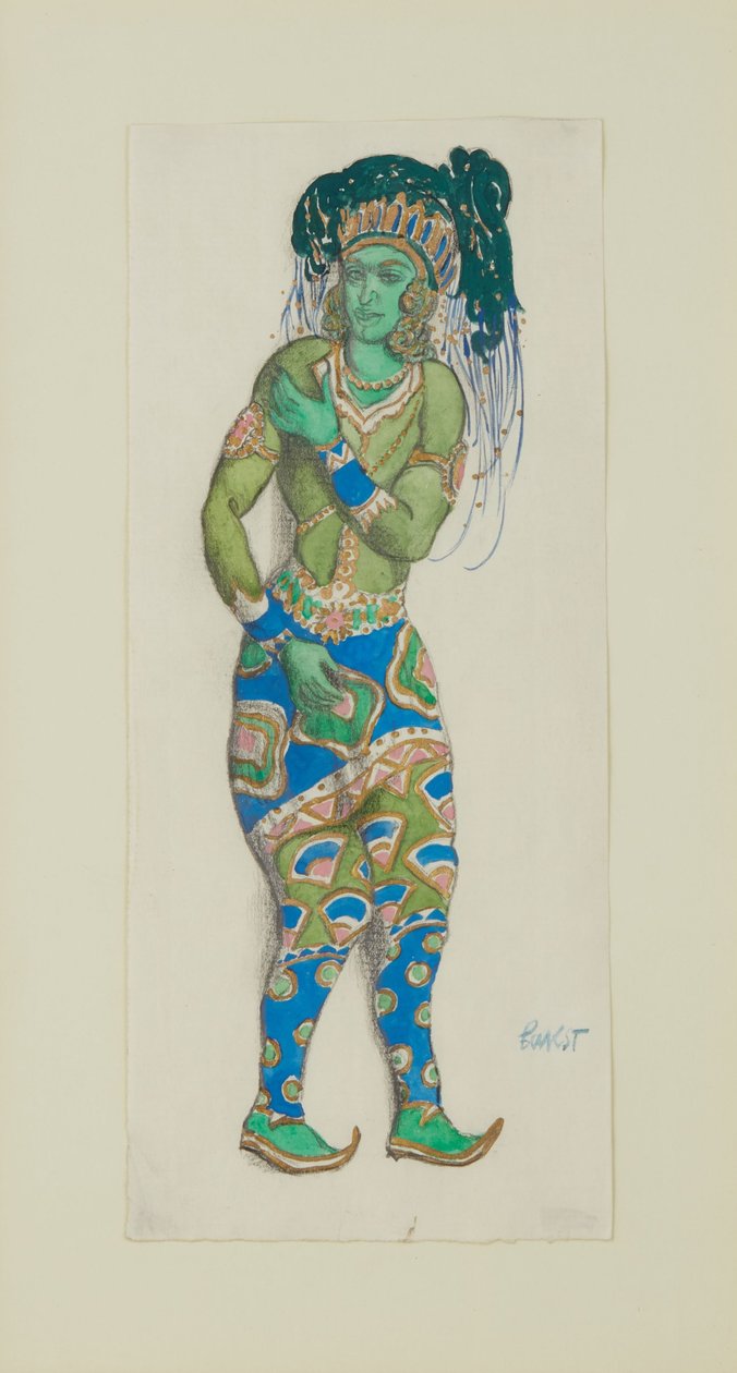 Kostýmní návrh pro Balet Blue God od R. Hahna, 1910. od Leon Bakst