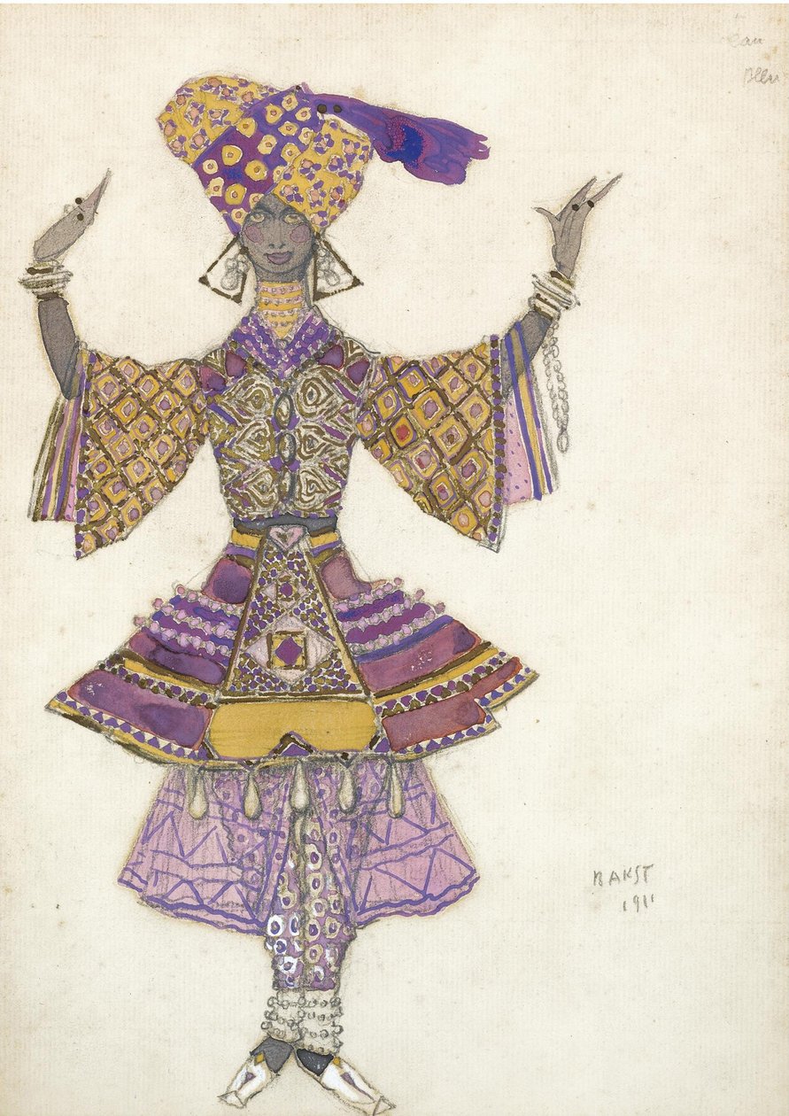 Kostýmní návrh pro Balet Blue God od R. Hahna, 1911 od Leon Bakst