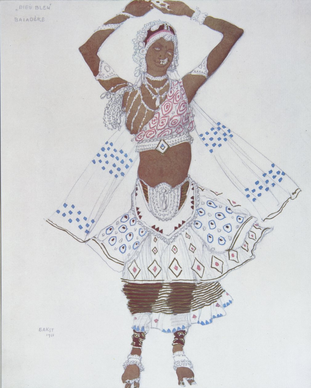 Kostýmní návrh pro Balet Blue God od R. Hahna, 1912 od Leon Bakst