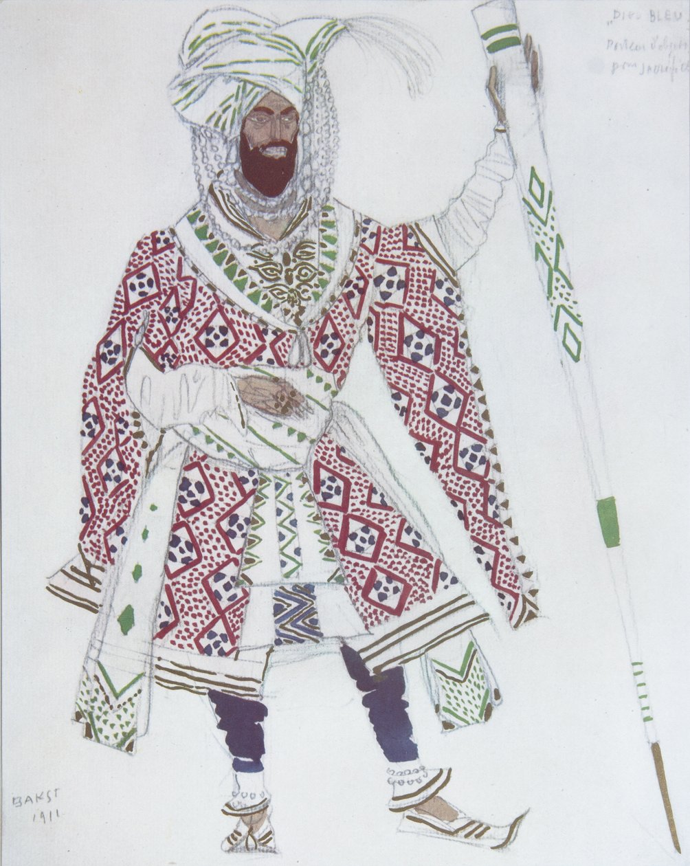 Kostýmní návrh pro Balet Blue God od R. Hahna, 1912 od Leon Bakst