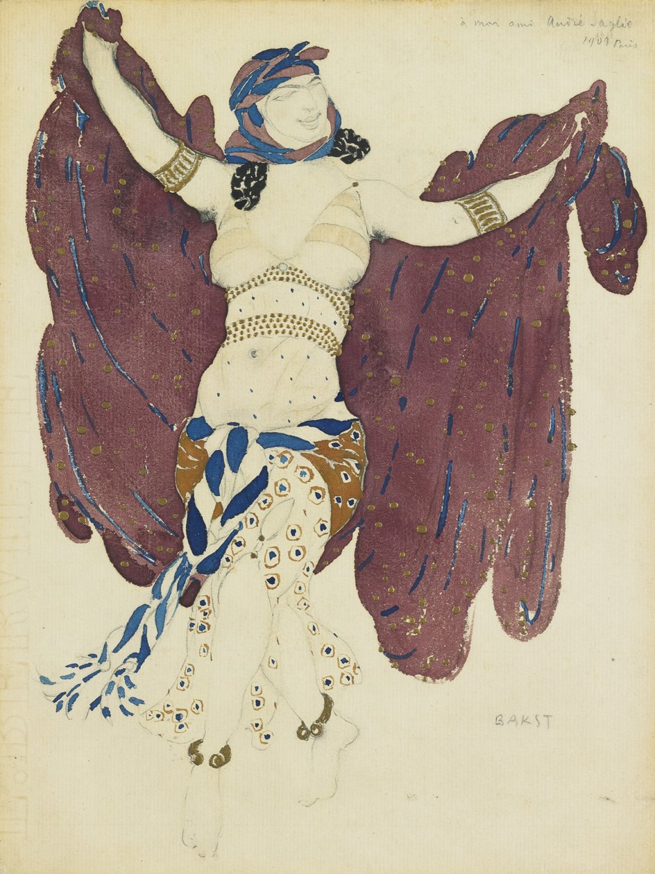 Návrhy kostýmů k baletu Kleopatra od A. Arenského od Leon Bakst