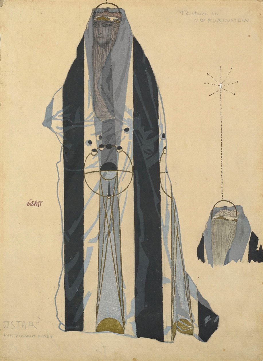 Návrh kostýmů pro balet Istar Bohuslava Martinů, c. 1922. od Leon Bakst