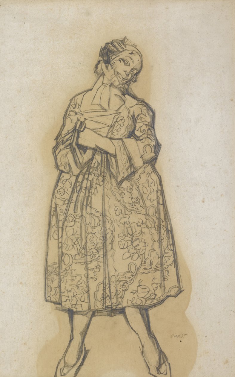 Návrh kostýmů pro balet Les femmes de bonne humor Dobrodružné dámy, 1917 od Leon Bakst