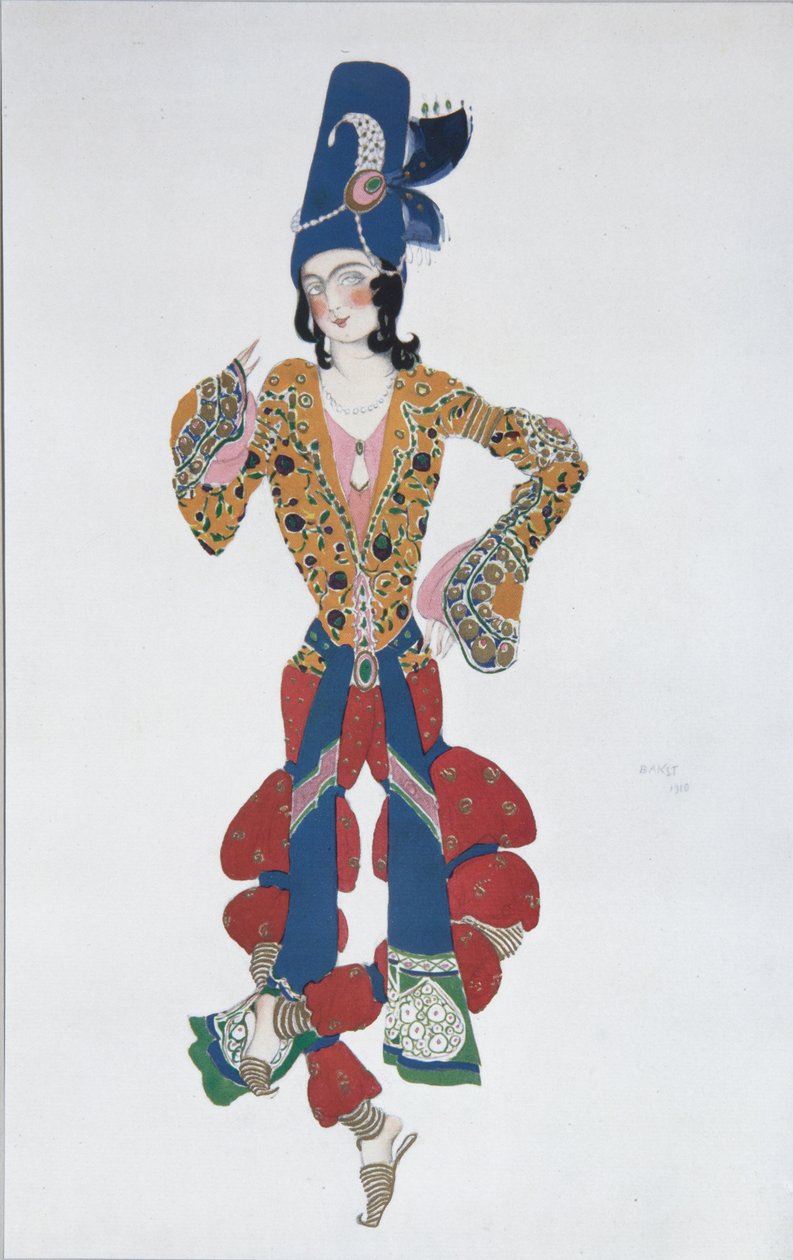 Návrh kostýmů pro balet Šeherezáda od N. Rimského-Korsakova, 1910 od Leon Bakst