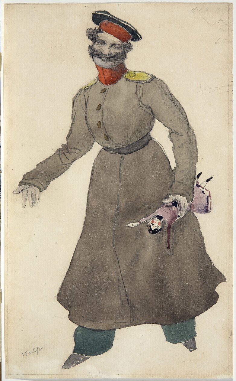 Návrh kostýmů pro balet The Fairy Doll od J. Bayera, 1903 od Leon Bakst