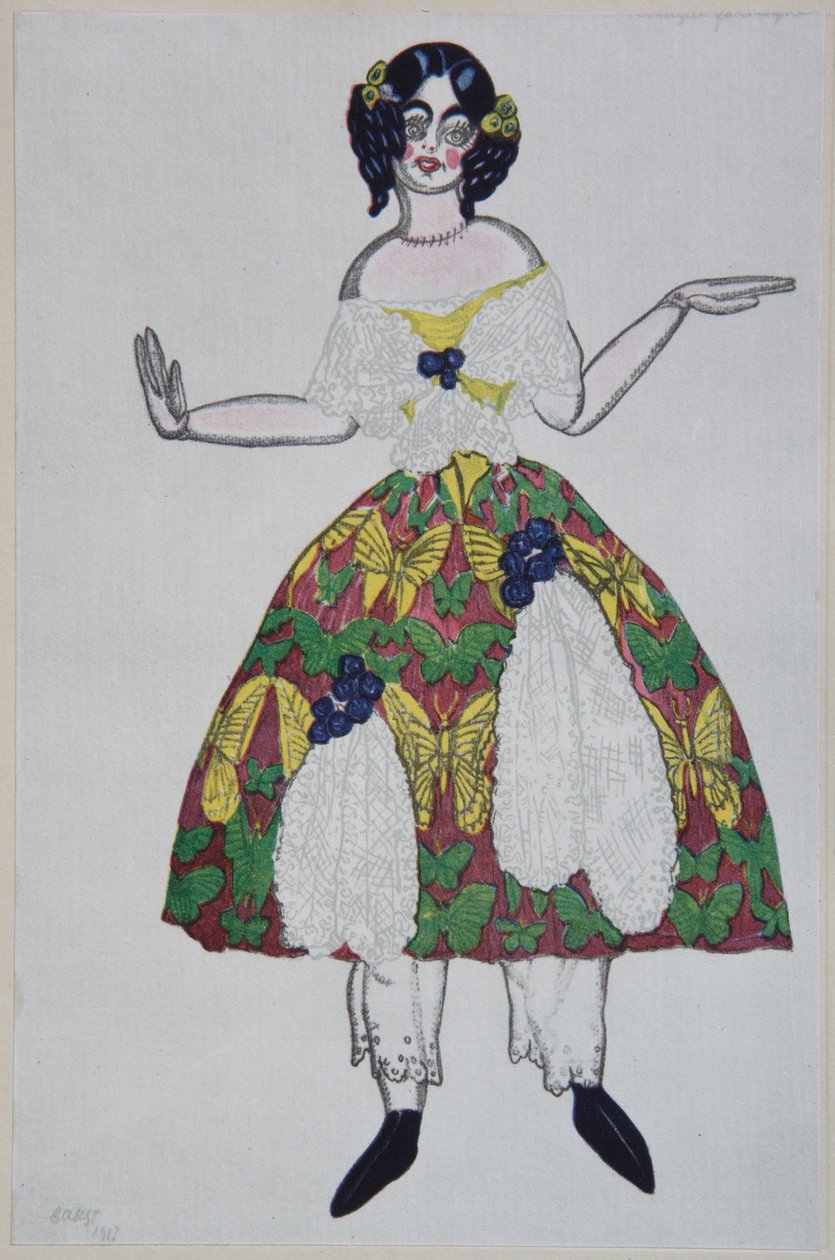 Návrh kostýmů pro balet The Magic Toy Shop od G. Rossiniho, 1919 od Leon Bakst